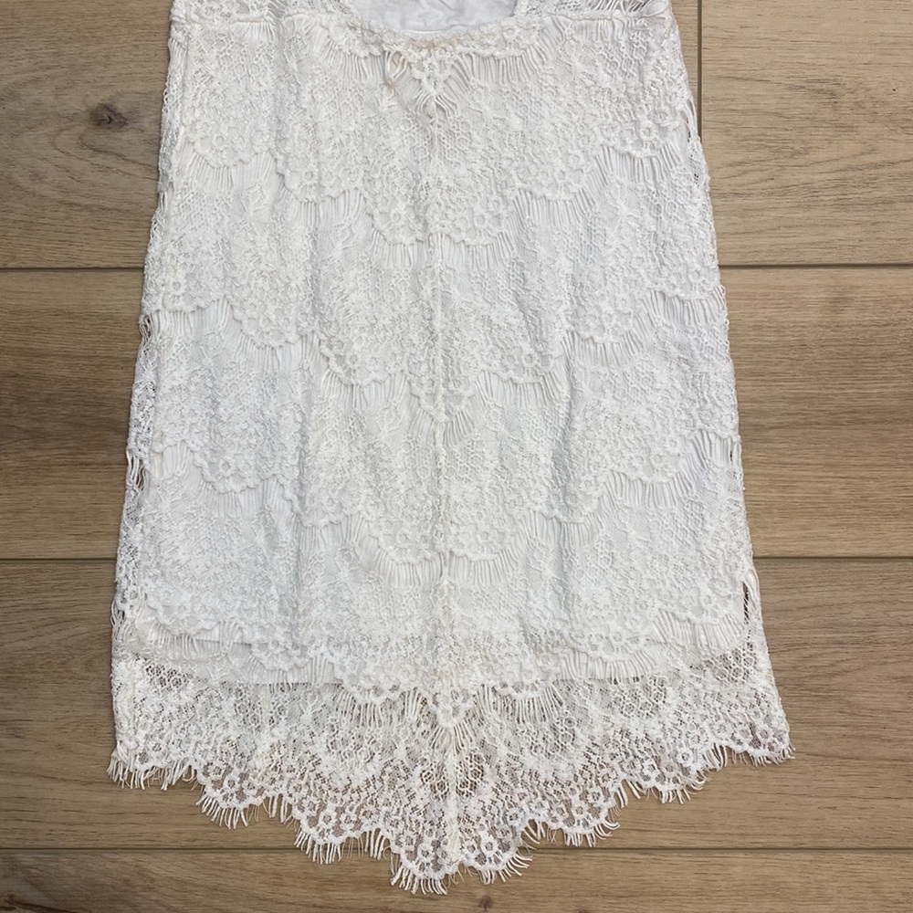 Free People | Day Dreamer | White Lace Mini Dress Bridal Shower Bachelorette - Picture 11 of 16